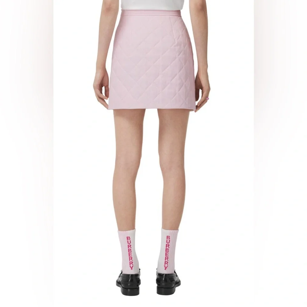 NWT $680 Burberry High-waisted Casia Quilted Nylon Blend Twill Skirt - Picture 2 of 10
